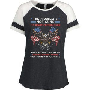 The Problem Is Not Guns ItS Hearts Without God Enza Ladies Jersey Colorblock Tee