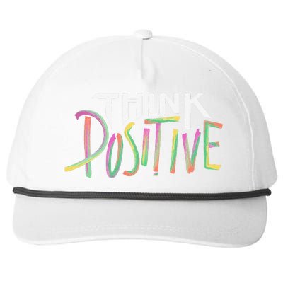 Think Positive Inspirational Snapback Five-Panel Rope Hat