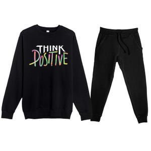 Think Positive Inspirational Premium Crewneck Sweatsuit Set