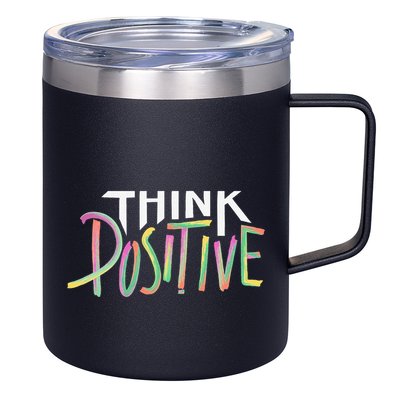 Think Positive Inspirational 12oz Stainless Steel Coffee Mug