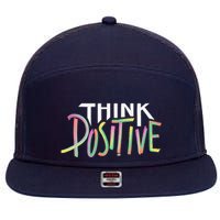 Think Positive Inspirational 7 Panel Mesh Trucker Snapback Hat