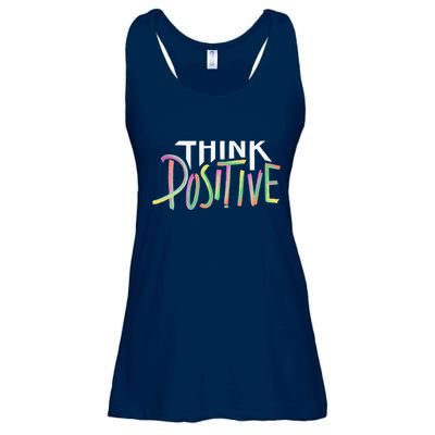 Think Positive Inspirational Ladies Essential Flowy Tank