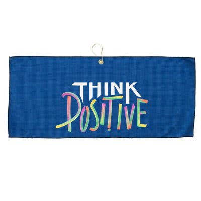 Think Positive Inspirational Large Microfiber Waffle Golf Towel