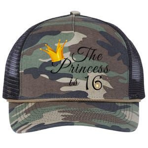 The Princes Is 16 Sweet Sixteen 16th Birthday Party Gifts Retro Rope Trucker Hat Cap