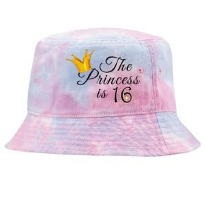 The Princes Is 16 Sweet Sixteen 16th Birthday Party Gifts Tie-Dyed Bucket Hat