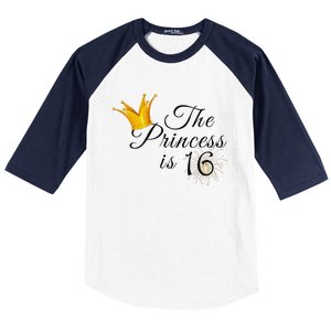 The Princes Is 16 Sweet Sixteen 16th Birthday Party Gifts Baseball Sleeve Shirt