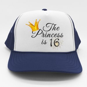 The Princes Is 16 Sweet Sixteen 16th Birthday Party Gifts Trucker Hat