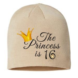 The Princes Is 16 Sweet Sixteen 16th Birthday Party Gifts Sustainable Beanie