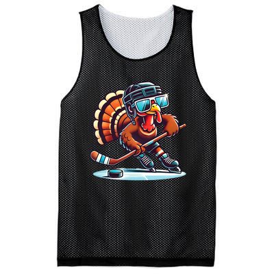 Turkey Playing Ice Hockey Happy Thanksgiving Turkey Day Mesh Reversible Basketball Jersey Tank