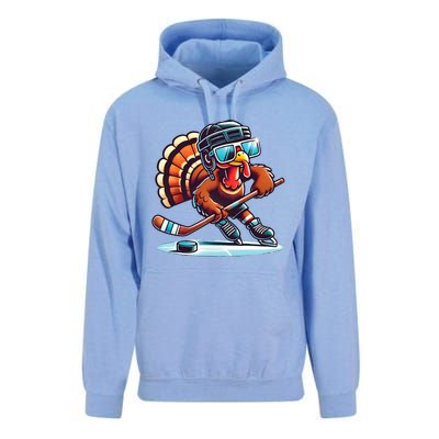 Turkey Playing Ice Hockey Happy Thanksgiving Turkey Day Unisex Surf Hoodie