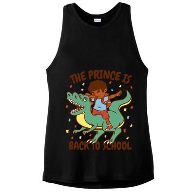 The Prince Is Back To School Dinosaur Dab Ladies PosiCharge Tri-Blend Wicking Tank