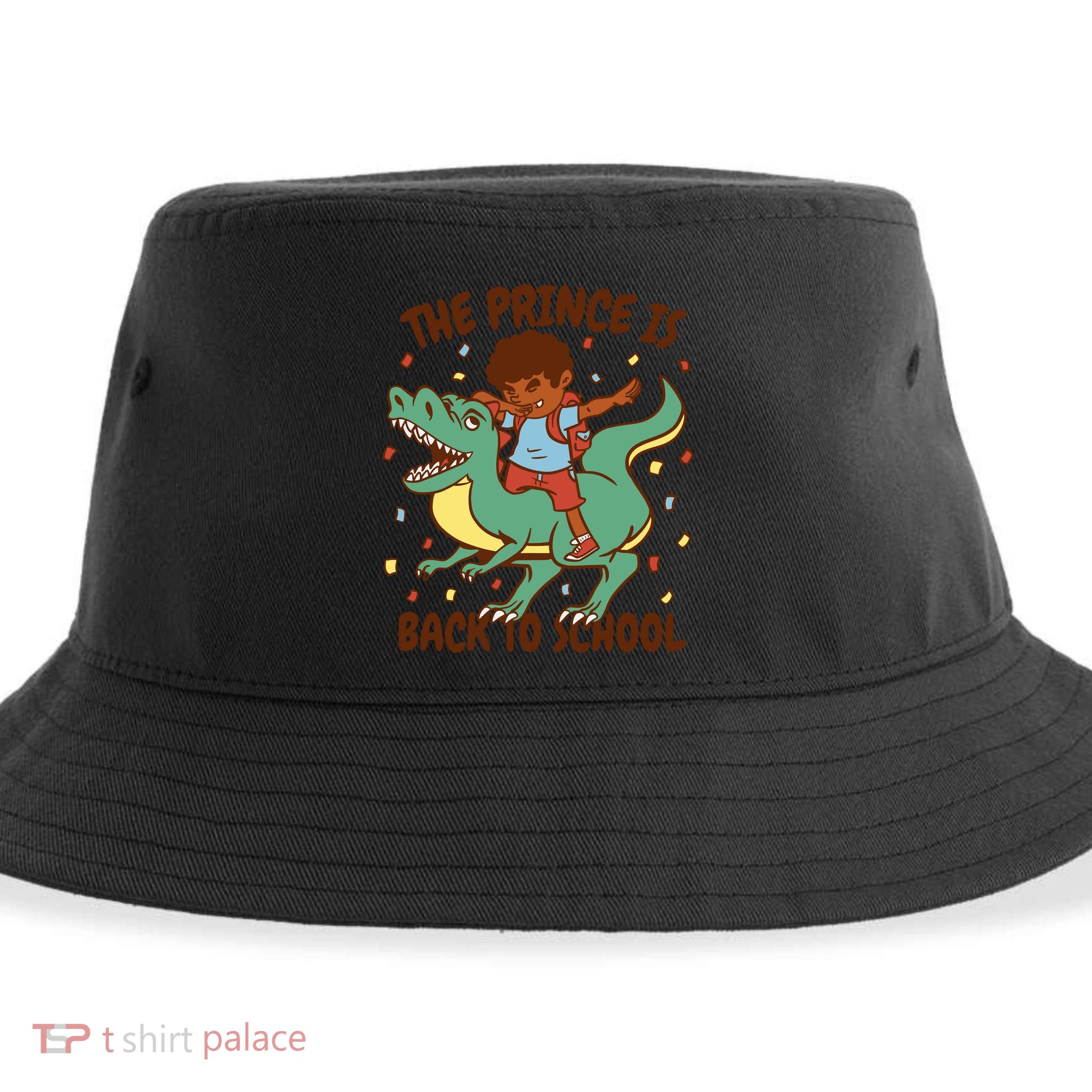 The Prince Is Back To School Dinosaur Dab Sustainable Bucket Hat
