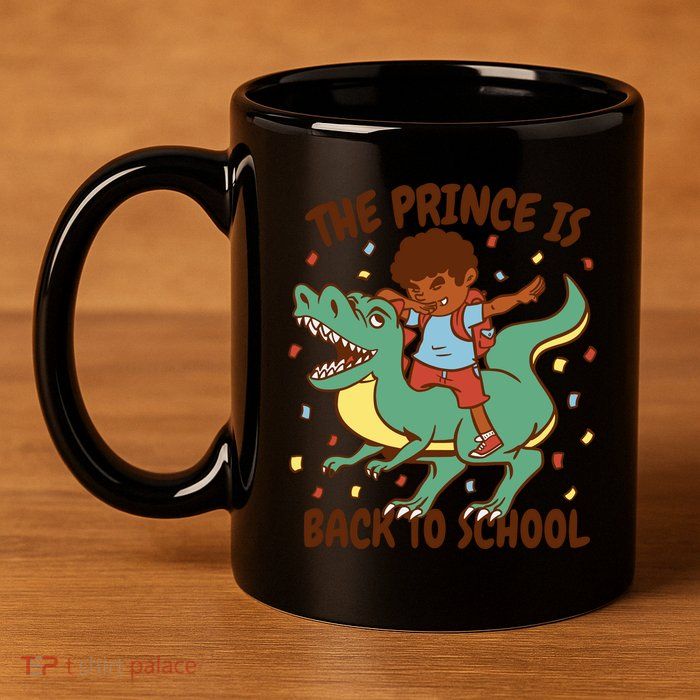 The Prince Is Back To School Dinosaur Dab 11oz C Handle Ceramic Mug