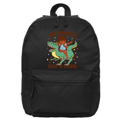The Prince Is Back To School Dinosaur Dab 16 in Basic Backpack