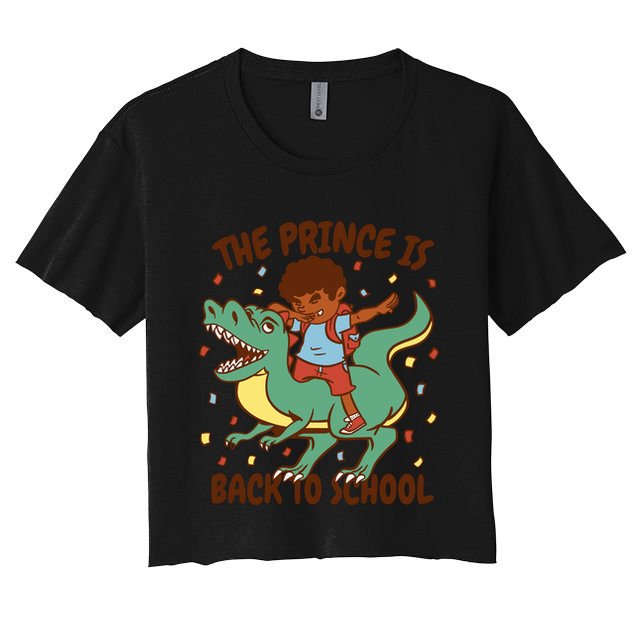 The Prince Is Back To School Dinosaur Dab Crop Top