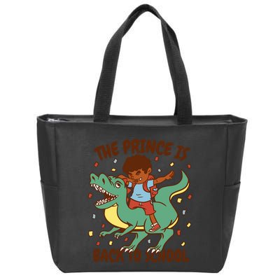 The Prince Is Back To School Dinosaur Dab Zip Tote Bag