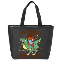 The Prince Is Back To School Dinosaur Dab Zip Tote Bag