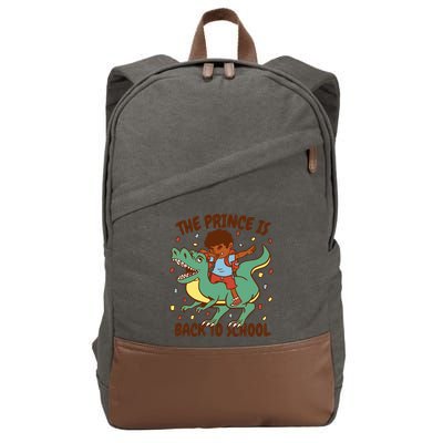 The Prince Is Back To School Dinosaur Dab Cotton Canvas Backpack