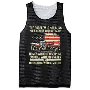 The Problem Is Not Guns ItS Hearts Without God Mesh Reversible Basketball Jersey Tank