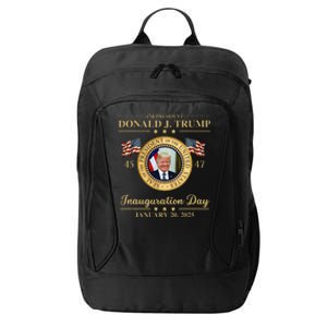 Trump Photo Inauguration Day January 2025 Usa Flag Formal City Backpack