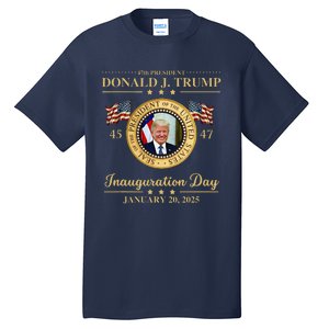 Trump Photo Inauguration Day January 2025 Usa Flag Formal Tall T-Shirt