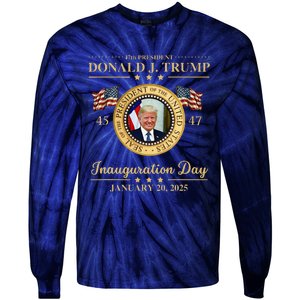 Trump Photo Inauguration Day January 2025 Usa Flag Formal Tie-Dye Long Sleeve Shirt