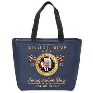 Trump Photo Inauguration Day January 2025 Usa Flag Formal Zip Tote Bag