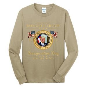 Trump Photo Inauguration Day January 2025 Usa Flag Formal Tall Long Sleeve T-Shirt