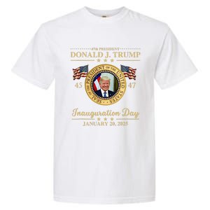 Trump Photo Inauguration Day January 2025 Usa Flag Formal Garment-Dyed Heavyweight T-Shirt