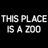 This Place Is A Zoo Funny Jokes Sarcastic Cropped Pullover Crew