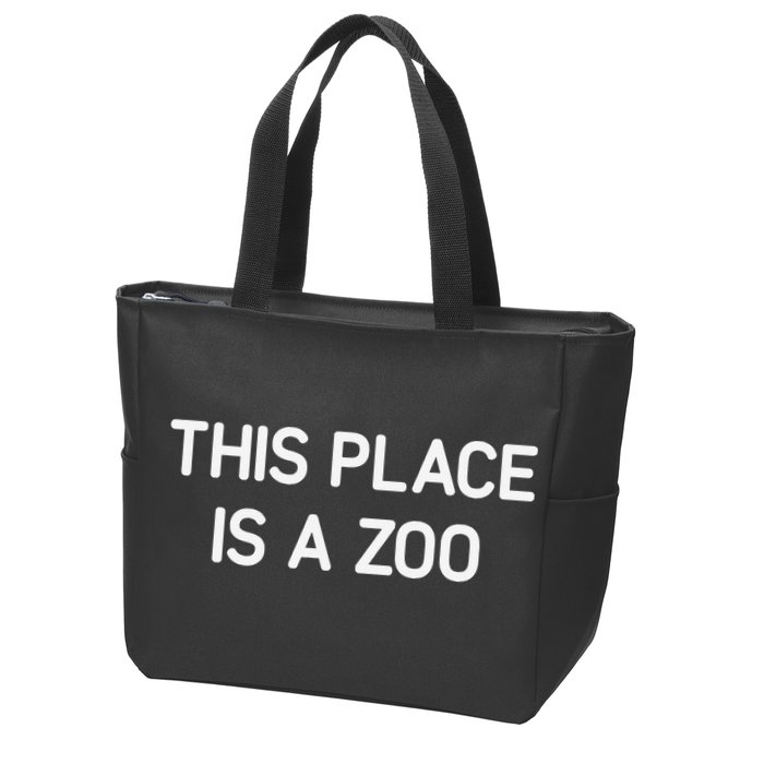 This Place Is A Zoo Funny Jokes Sarcastic Zip Tote Bag