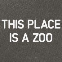 This Place Is A Zoo Funny Jokes Sarcastic Cotton Canvas Backpack