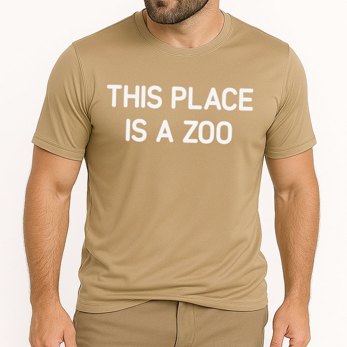 This Place Is A Zoo Funny Jokes Sarcastic Cooling Performance Crew T-Shirt