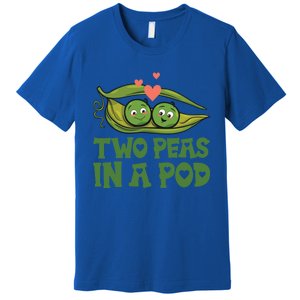 Two Peas In A Pod Valentines Day In Love Vegan Vegetables Gift Premium T-Shirt