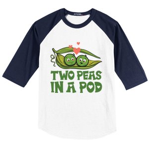 Two Peas In A Pod Valentines Day In Love Vegan Vegetables Gift Baseball Sleeve Shirt