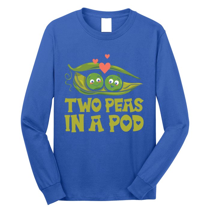 Two Peas In A Pod Valentines Day In Love Vegan Vegetables Cool Gift Long Sleeve Shirt