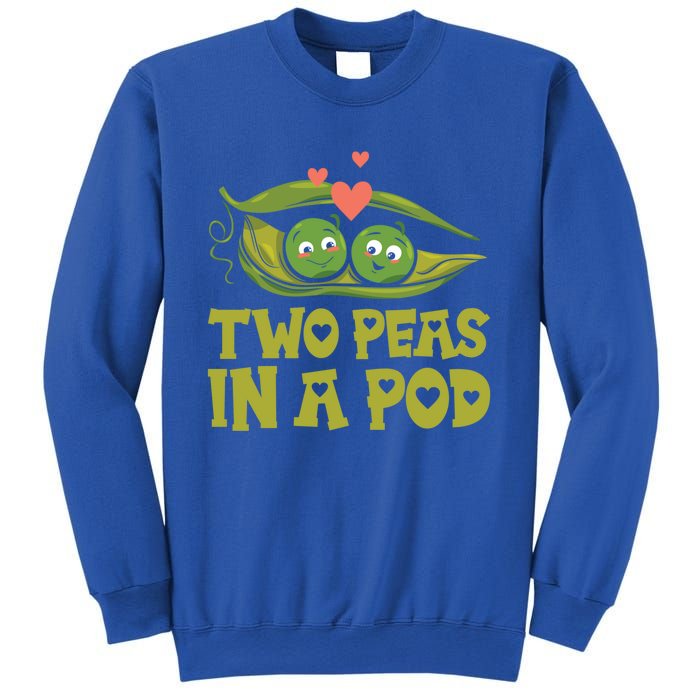 Two Peas In A Pod Valentines Day In Love Vegan Vegetables Cool Gift Sweatshirt