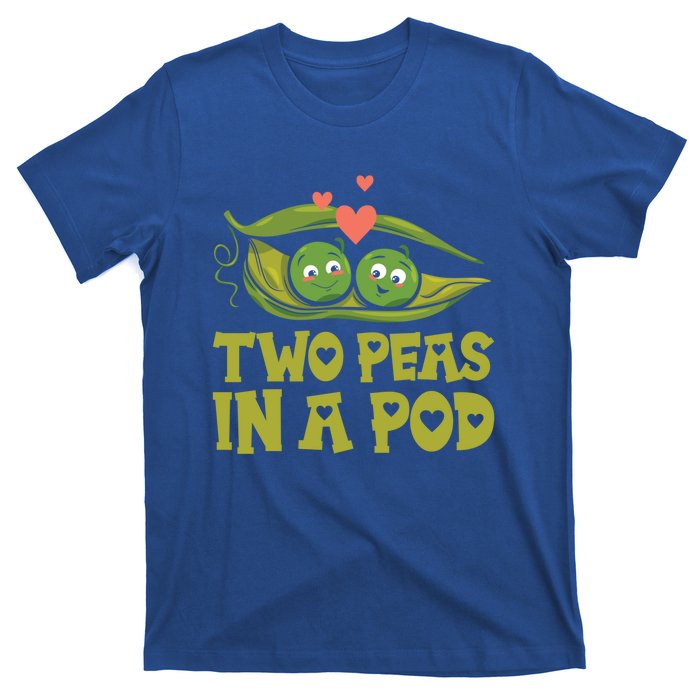 Two Peas In A Pod Valentines Day In Love Vegan Vegetables Cool Gift T-Shirt