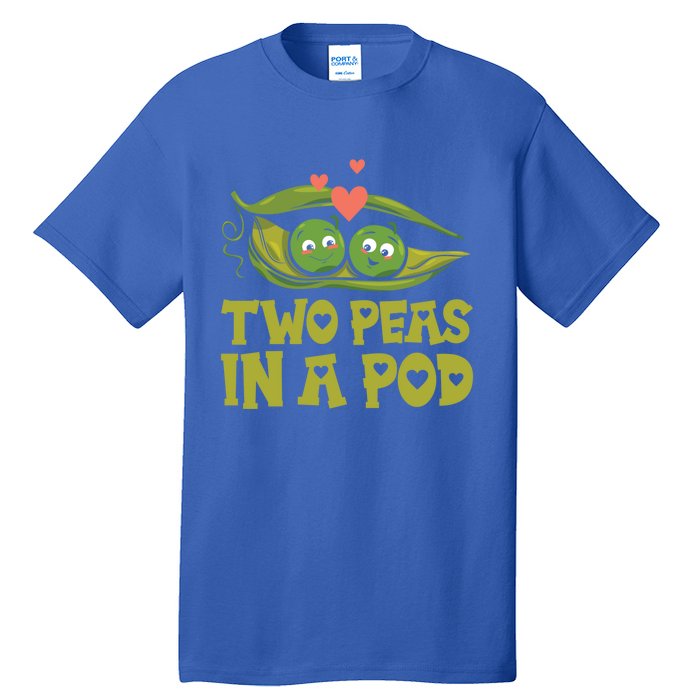 Two Peas In A Pod Valentines Day In Love Vegan Vegetables Cool Gift Tall T-Shirt