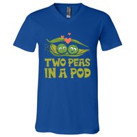 Two Peas In A Pod Valentines Day In Love Vegan Vegetables Cool Gift V-Neck T-Shirt