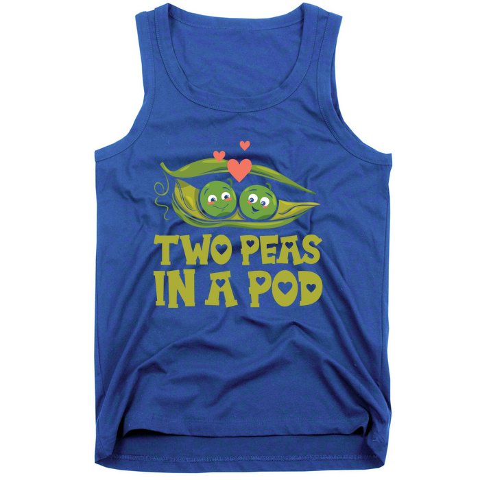 Two Peas In A Pod Valentines Day In Love Vegan Vegetables Cool Gift Tank Top