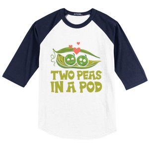 Two Peas In A Pod Valentines Day In Love Vegan Vegetables Cool Gift Baseball Sleeve Shirt