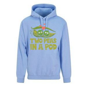 Two Peas In A Pod Valentines Day In Love Vegan Vegetables Cool Gift Unisex Surf Hoodie