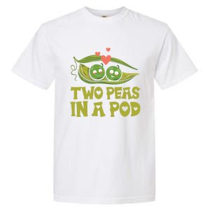 Two Peas In A Pod Valentines Day In Love Vegan Vegetables Cool Gift Garment-Dyed Heavyweight T-Shirt