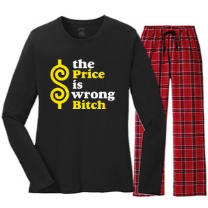 The price Is Wrong Bitch Women's Long Sleeve Flannel Pajama Set 