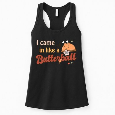 Thanksgiving Puns I Came In Like A Butterball Funny Turkey Womens Tank Top