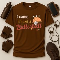 Thanksgiving Puns I Came In Like A Butterball Funny Turkey Cooling Performance Crew T-Shirt