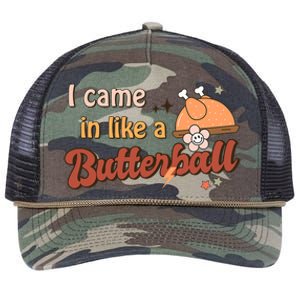 Thanksgiving Puns I Came In Like A Butterball Funny Turkey Retro Rope Trucker Hat Cap