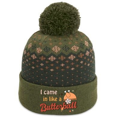 Thanksgiving Puns I Came In Like A Butterball Funny Turkey The Baniff Cuffed Pom Beanie