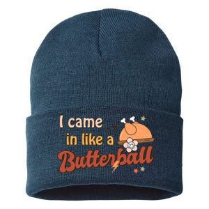 Thanksgiving Puns I Came In Like A Butterball Funny Turkey Sustainable Knit Beanie